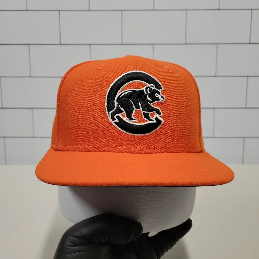 New Era 59FIFTY Chicago Cubs Cooperstown Fitted Hat Orange Paisley 7 1/4